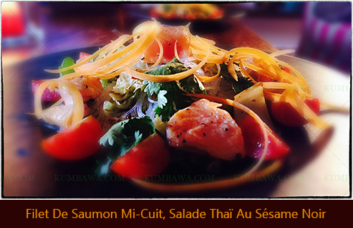 Filet De Saumon Mi-Cuit Salade Thaï Au Sésame Noirthb